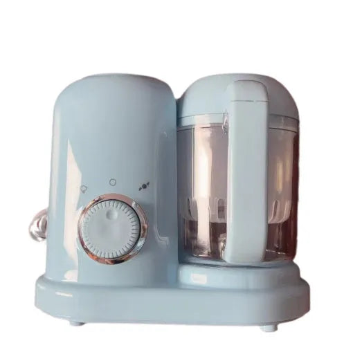 Baby food processor steamer and blender with double mixing blades in green or pink