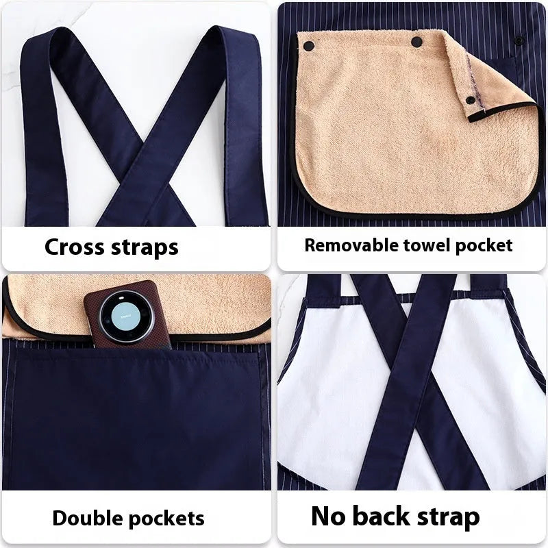 Polyester composite waterproof kitchen apron in free size with multiple colour options