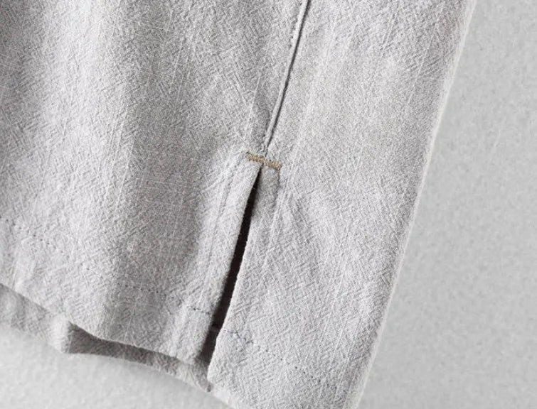 Men's cotton linen casual shirt in loose fit available in multiple solid colours
