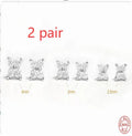 S925 sterling silver geometric petal flower stud earrings with crystals in gold and platinum finishes