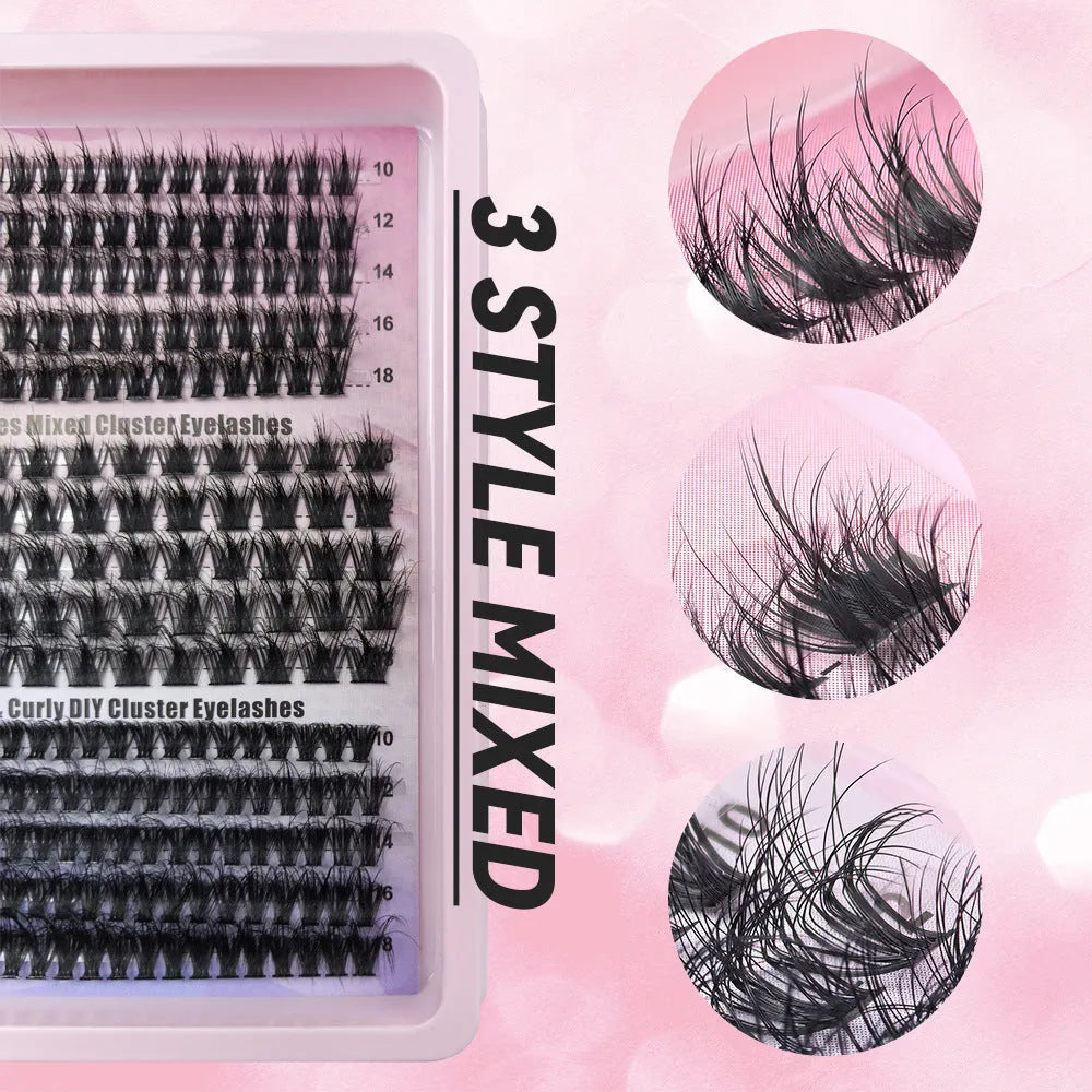 Creative large capacity messy false eyelashes mixed set in storage box with high imitation material