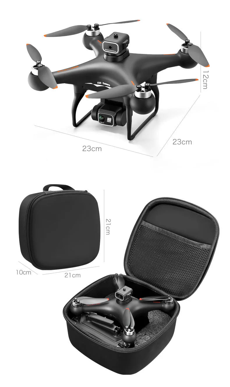 S116 brushless UAV drone with four-side obstacle avoidance and HD camera in black or white colour options