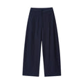 Women's linen-blend shirt with flounced sleeves and matching wide-leg trousers coordinated set