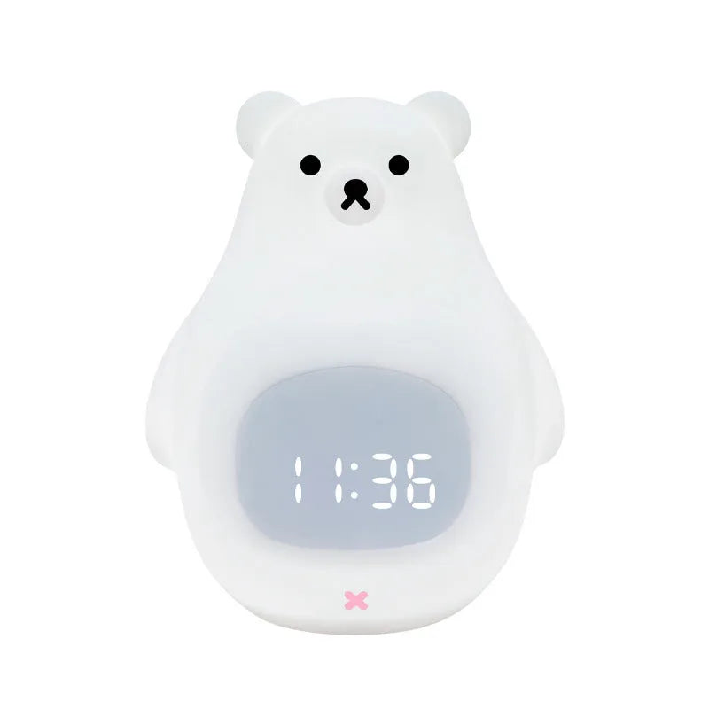Big White Bear cartoon silicone night light with sleeping timer and remote control