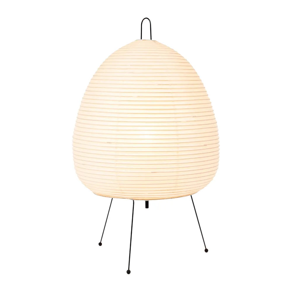 Japanese style handmade rice paper table lamp with aluminium base and dimmable lighting