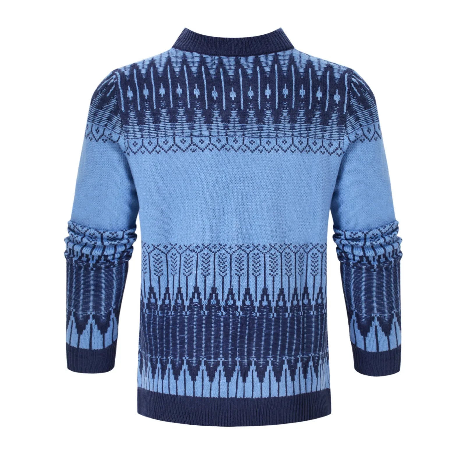 A men's thick-knit long-sleeved pullover sweater in a casual style for winter