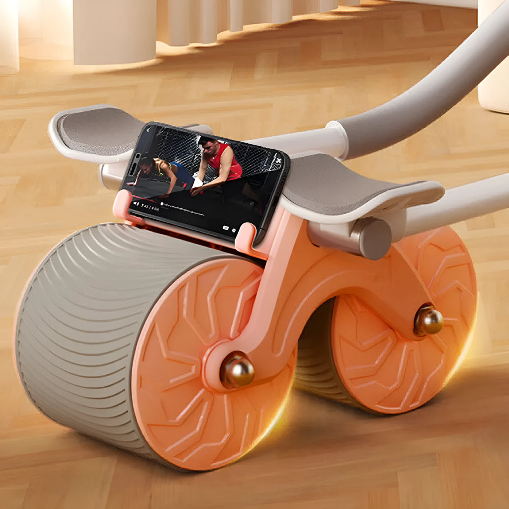 Automatic rebound abdominal exercise wheel with locking edge yoga mat set for core workouts