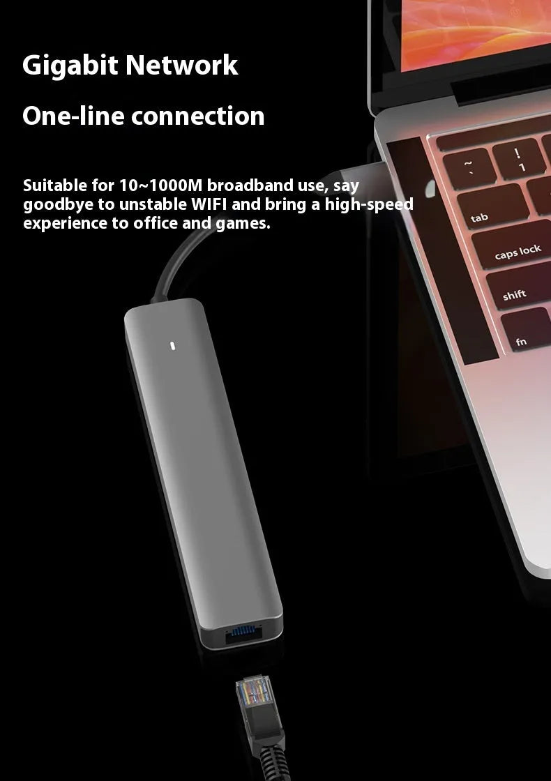 LQT-LH07 7-in-1 USB-C multi-function card reader hub for laptop and desktop.
