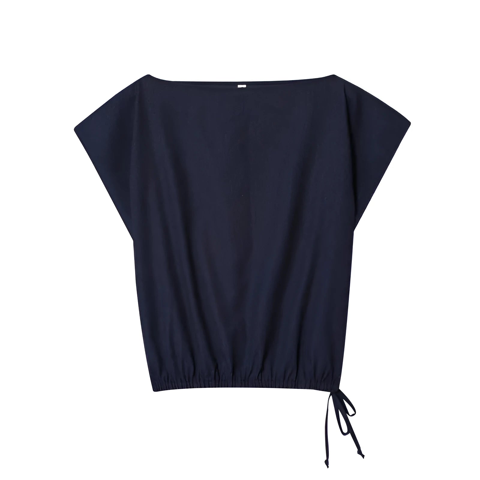 Women's linen-blend shirt with flounced sleeves and matching wide-leg trousers coordinated set