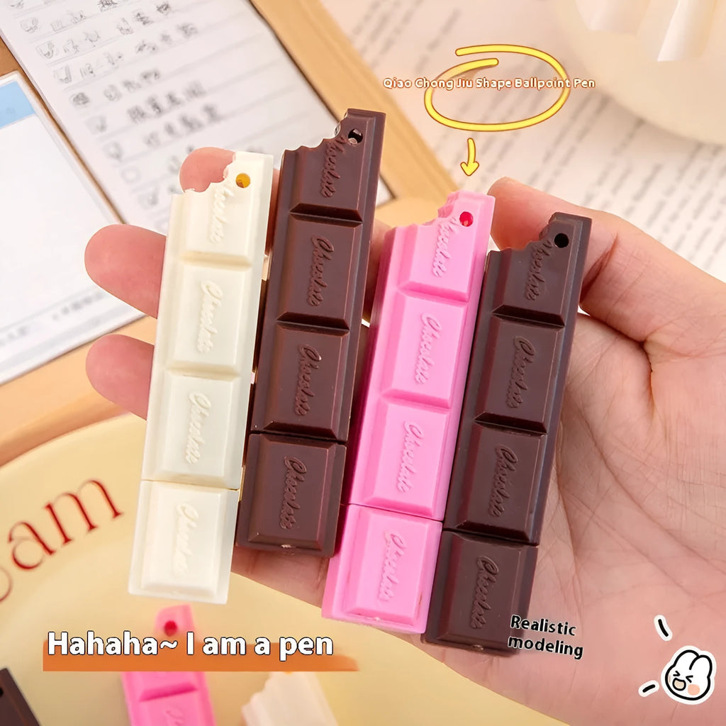 Chocolate simulation food ballpoint pen with 0.5mm bullet tip in plastic cartoon design