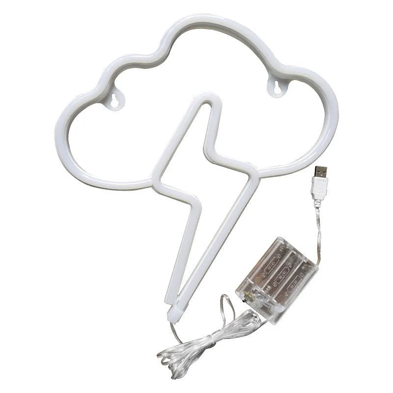 Blue cloud and warm lightning acrylic neon LED modelling lamp with USB power connection
