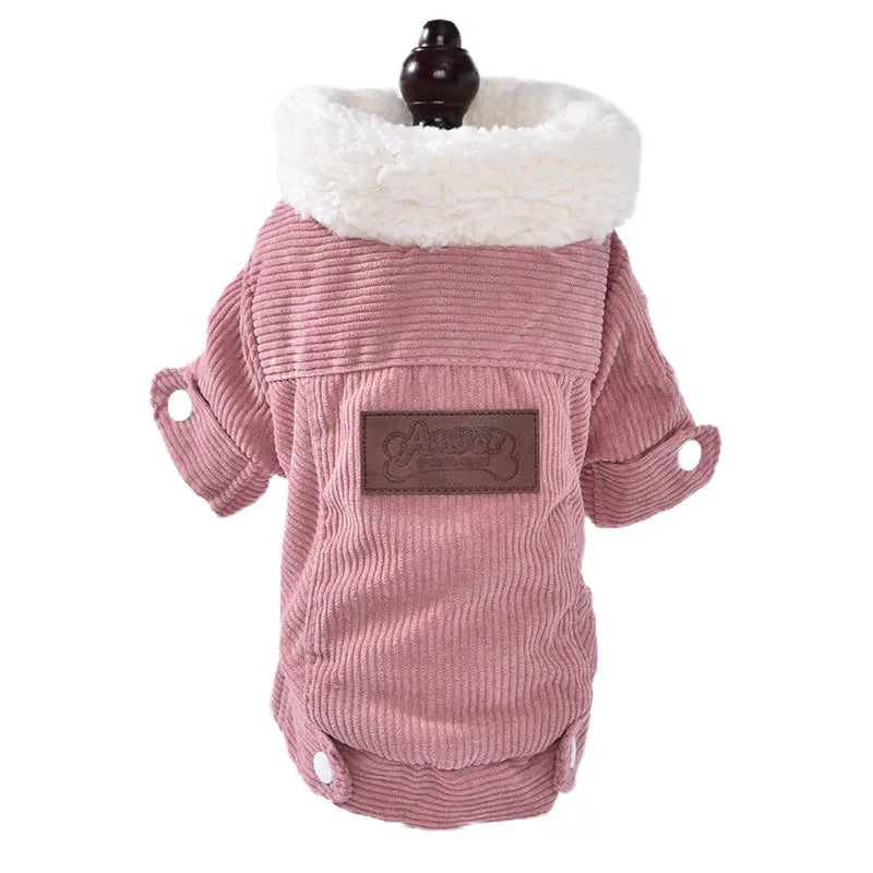 Lambswool grey dog fleece vest with wool lining for autumn and winter pet warmth