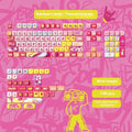 Full set of colourful cartoon pig and anime-themed mechanical keyboard keycaps with sublimation printing on a black background.