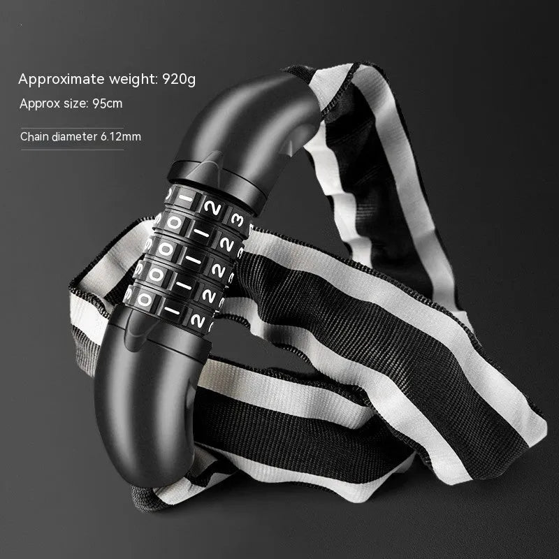 Mountain bike zinc alloy chain lock with anti hydraulic shear mechanism measuring 95cm length