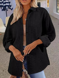 Women's solid colour cardigan sweater in knitted polyester fabric with contrast detailing