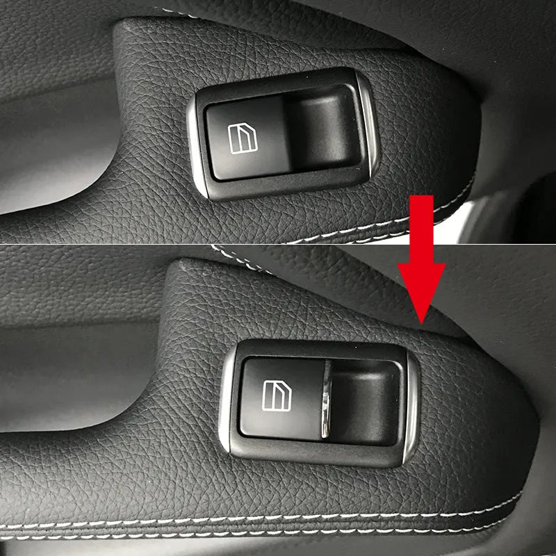 Black ABS plastic decorative sticker for car window lift button modification