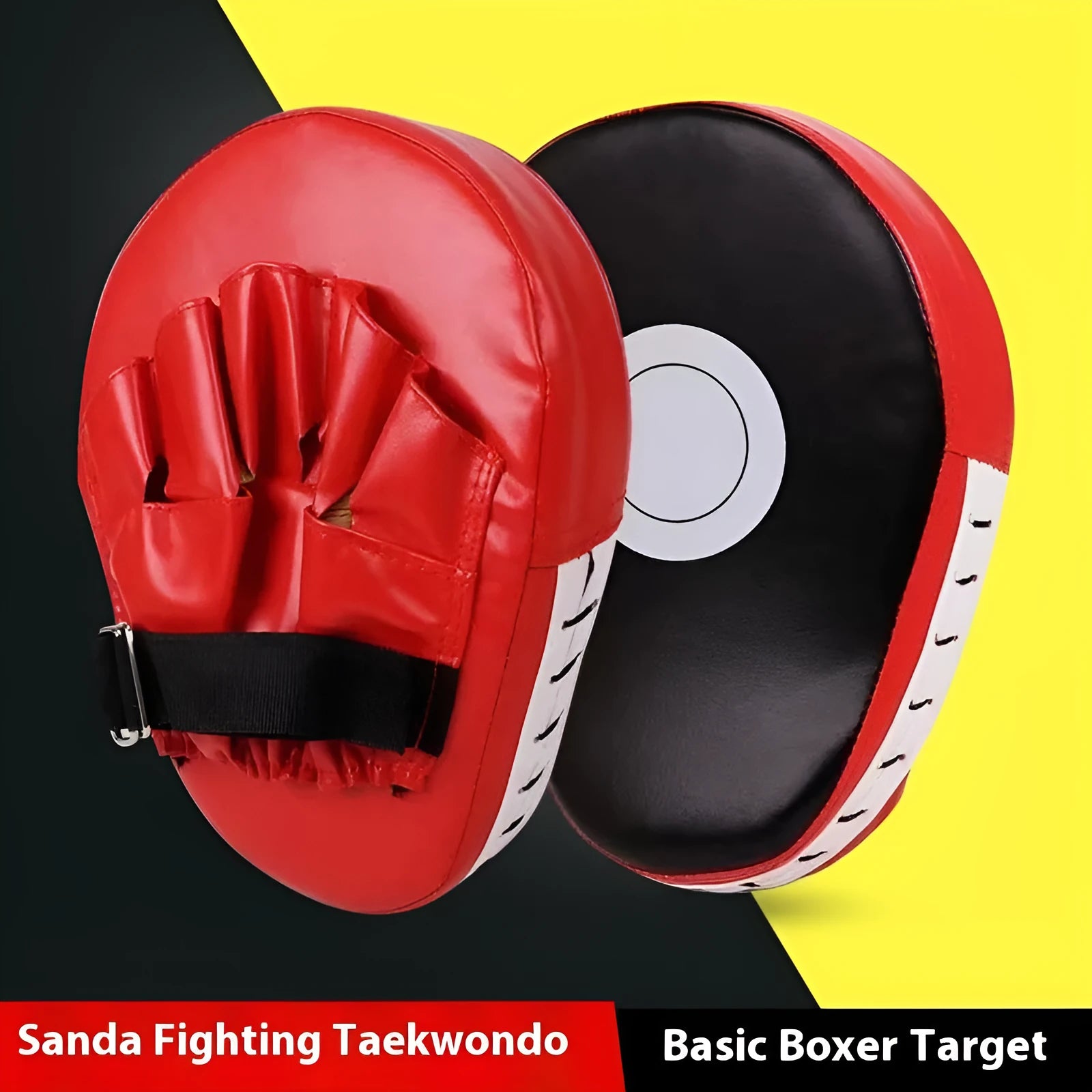 Boxing punch mitts training targets in multiple colour combinations including curved and flat designs