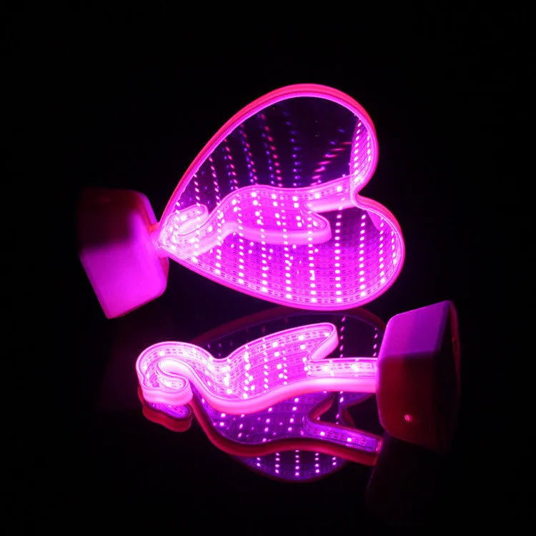 Double-sided LED tunnel light with rose red illumination in plastic HPS construction
