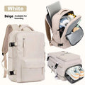 Women's large capacity oxford cloth luggage backpack with curved shoulder straps in light gray colour