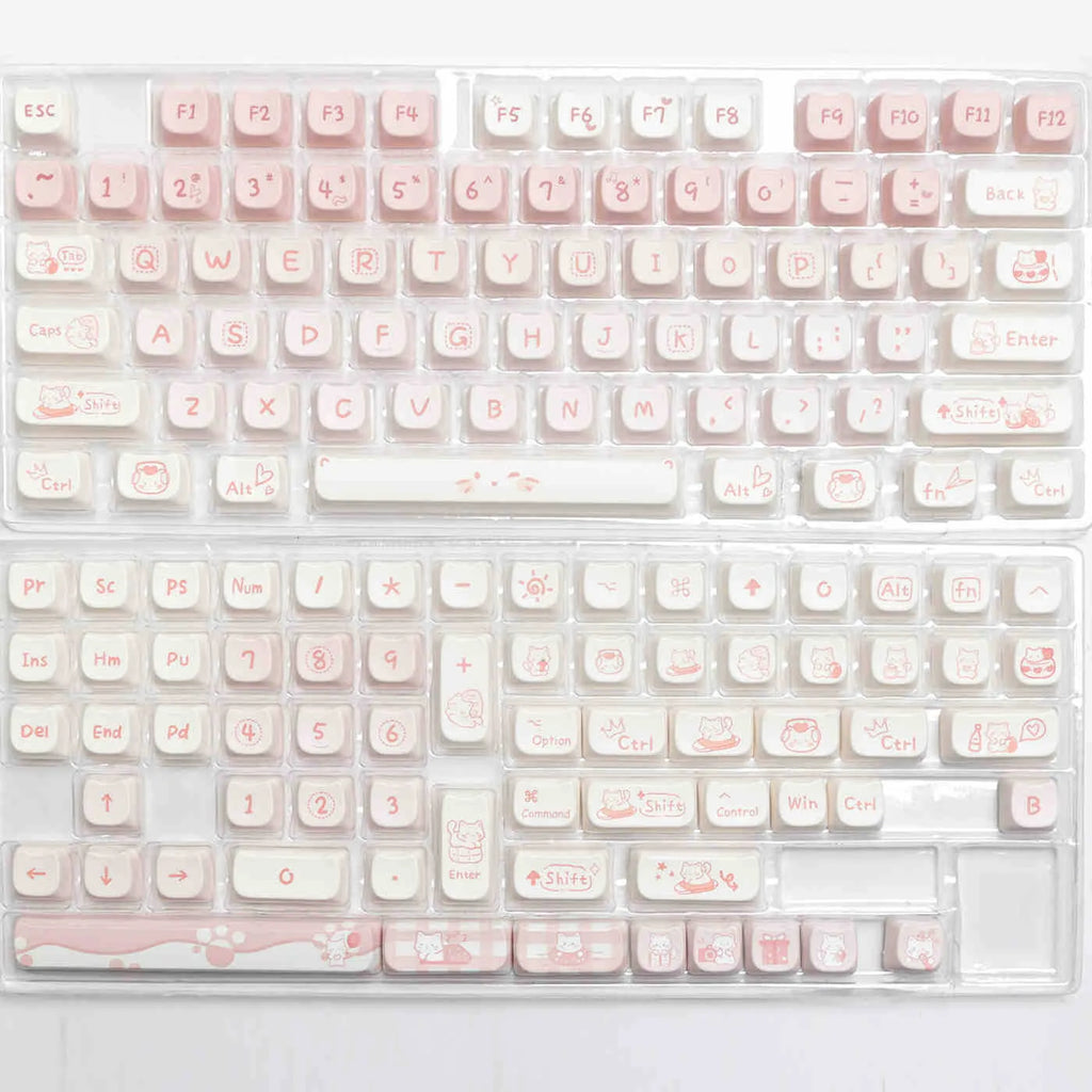 Full set of PBT sublimation key caps for mechanical keyboard with over 98 keys