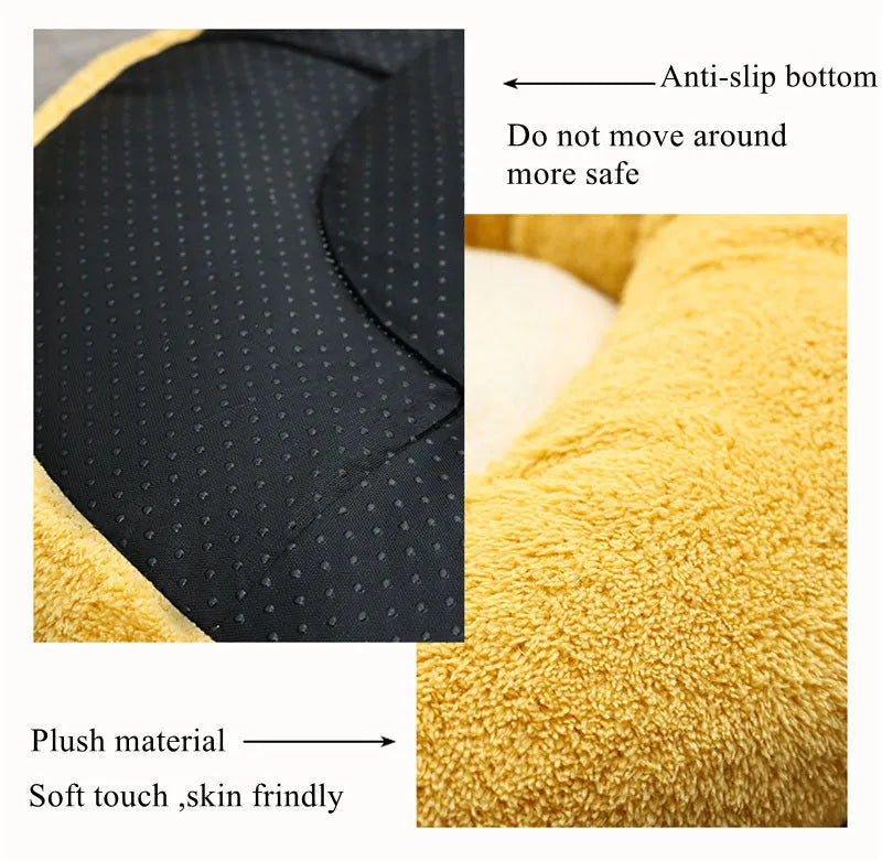 Corgi-shaped plush pet bed for dogs and cats in three sizes with soft filling