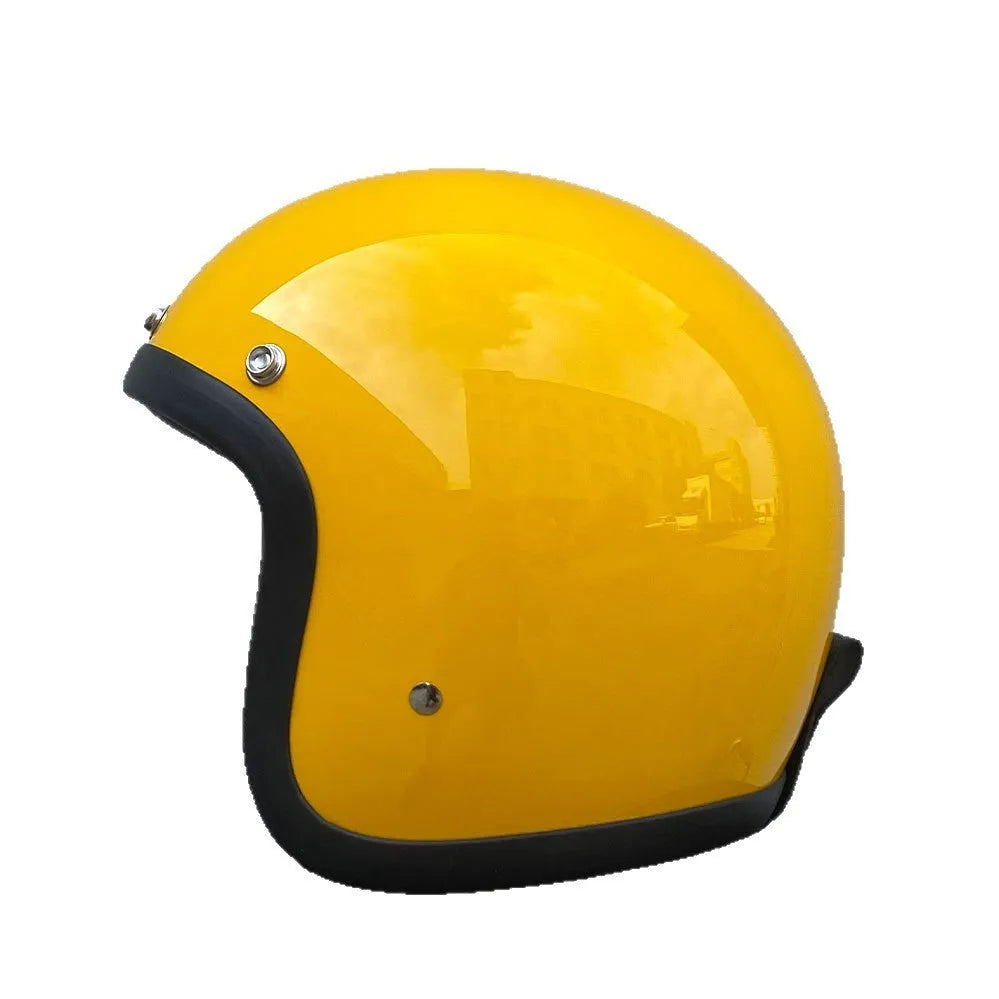 FRP retro half motorcycle helmet in Cement Gray for electric motorcycle commuting
