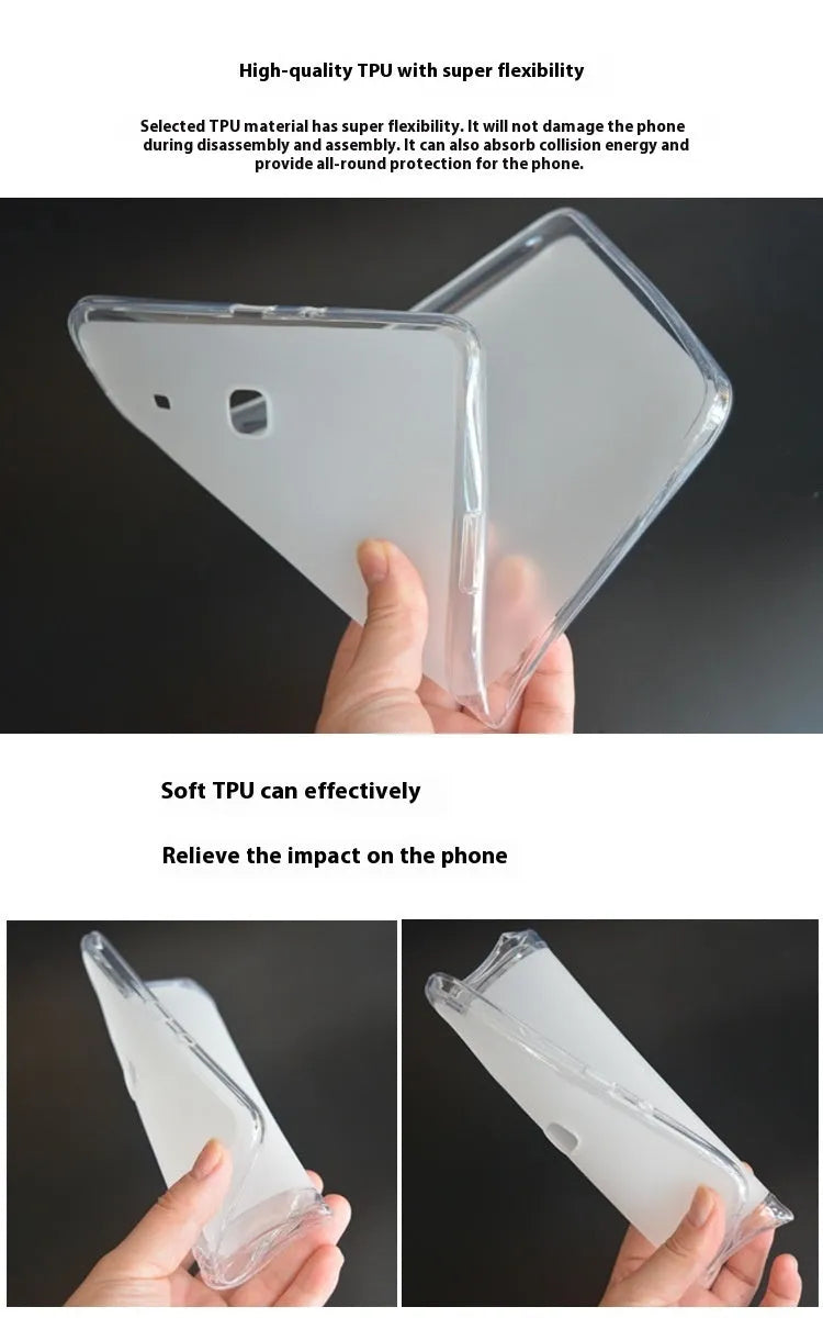 Clear transparent white ultra-thin silicone and TPU tablet protective case