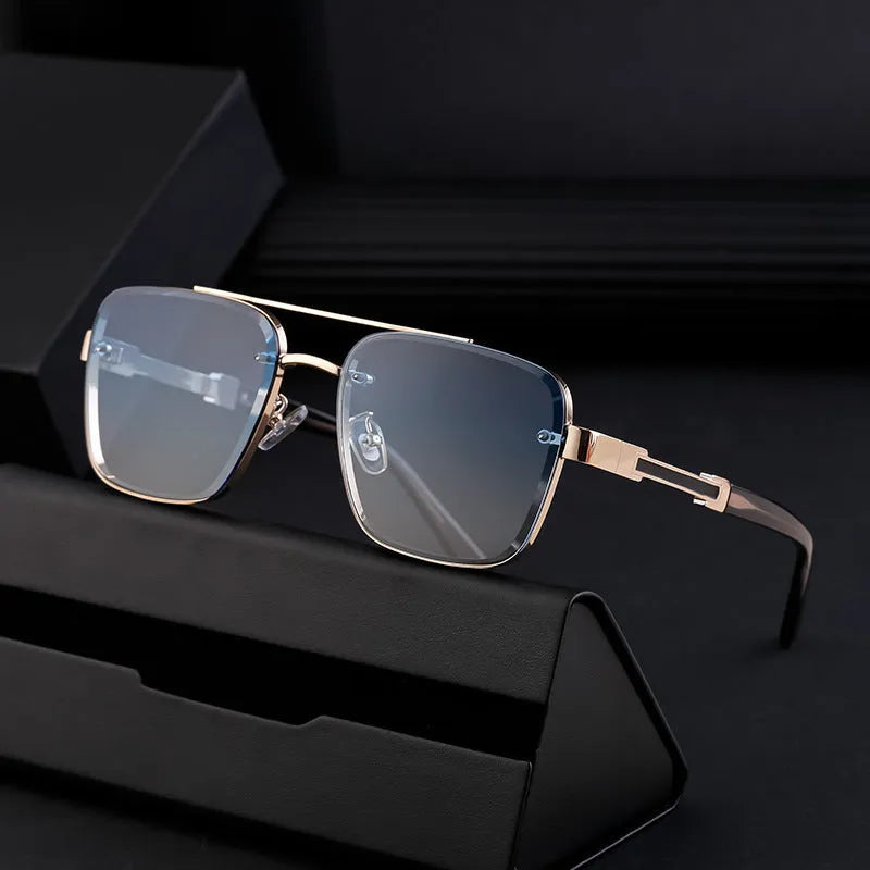 Men's vintage sunglasses with UV protection PC lenses in various colour options.