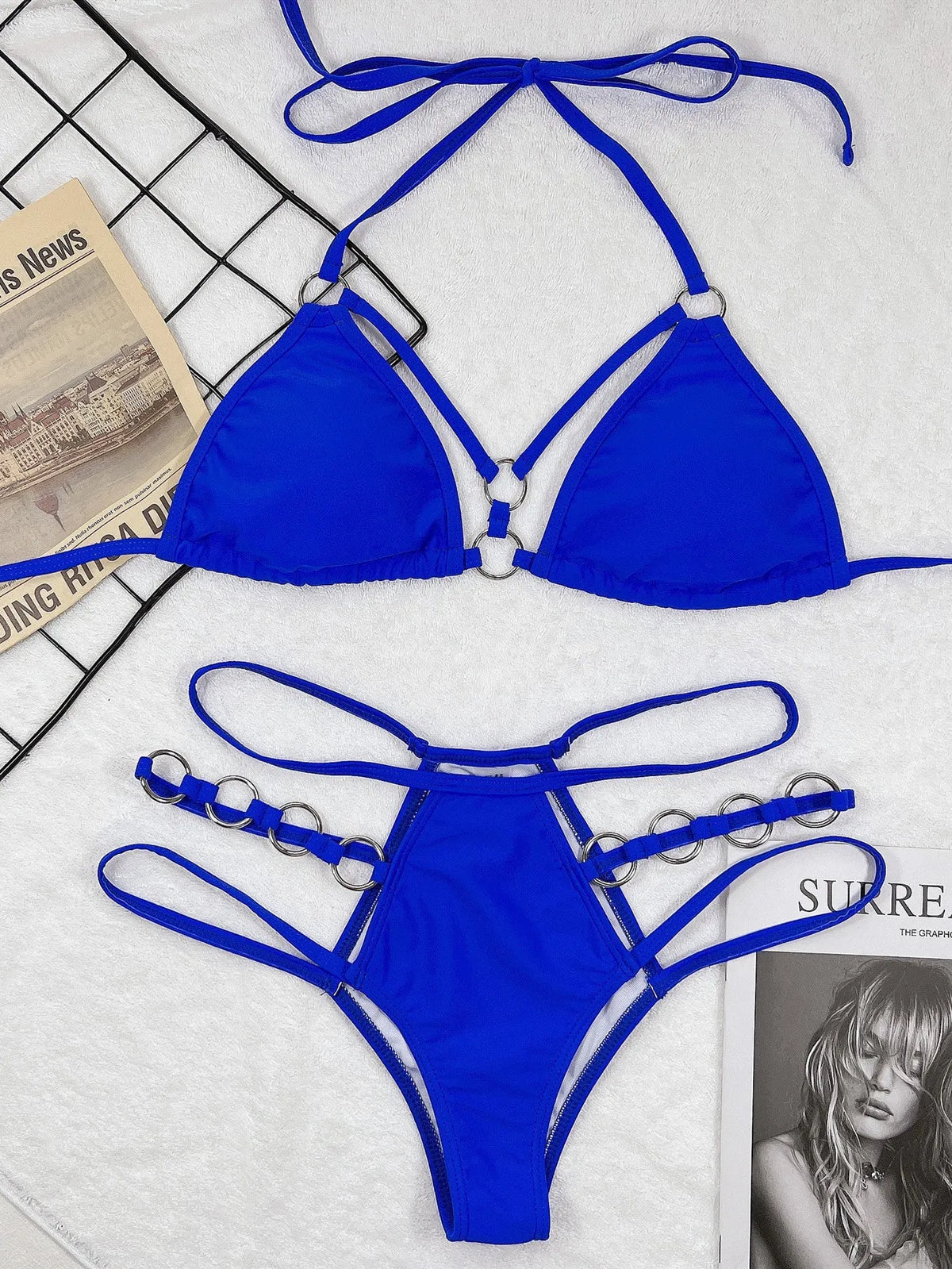 Women's separated nylon bikini swimwear in multiple colours for swimming