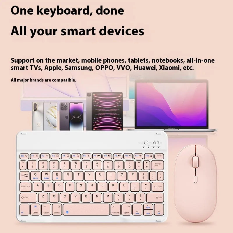 Compact Bluetooth keyboard in ABS plastic with 78 keys, shown in elegant white colour option