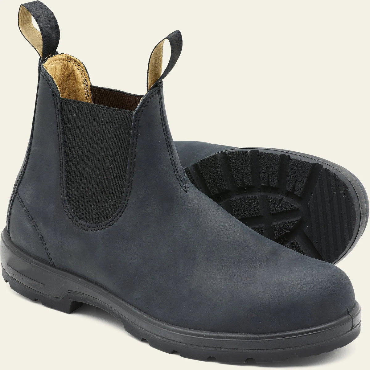 Vintage brown Martin-style Chelsea boots with frosted PU upper and round toe