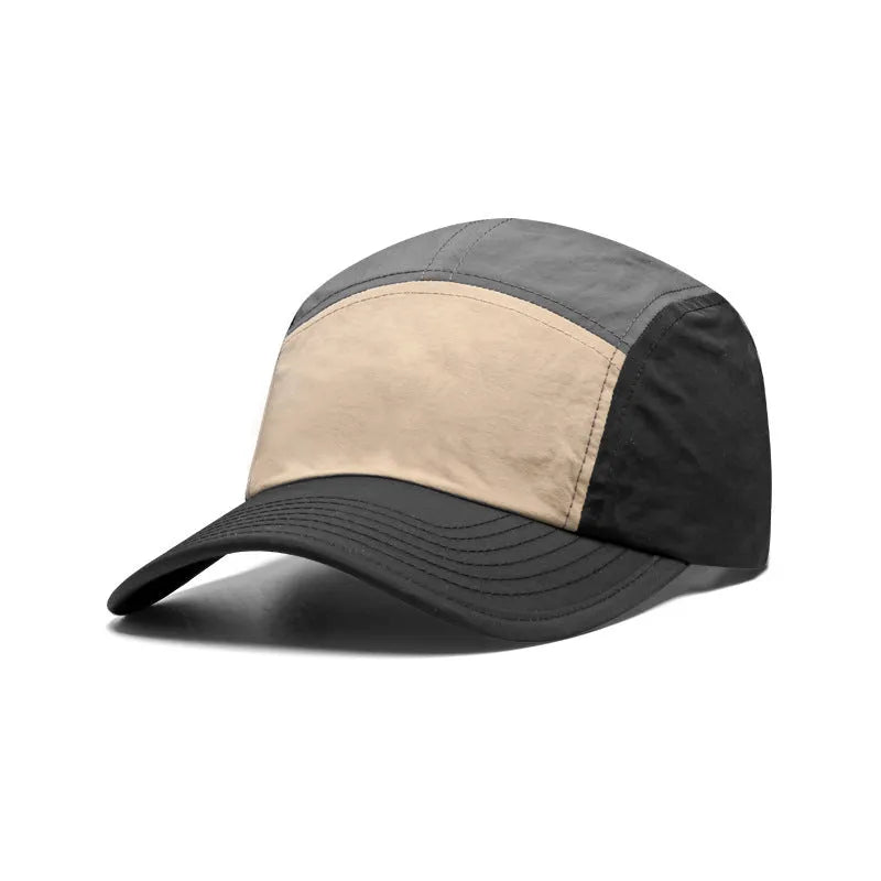 Men's quick-drying baseball cap with curved brim in cotton-polyester blend fabric