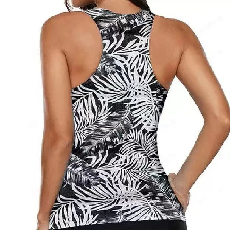 Women's split bow bikini swimsuit in polyester with matching top and pants