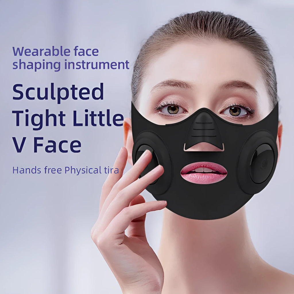 Black photon facial mask beauty device with LED lights and USB connection