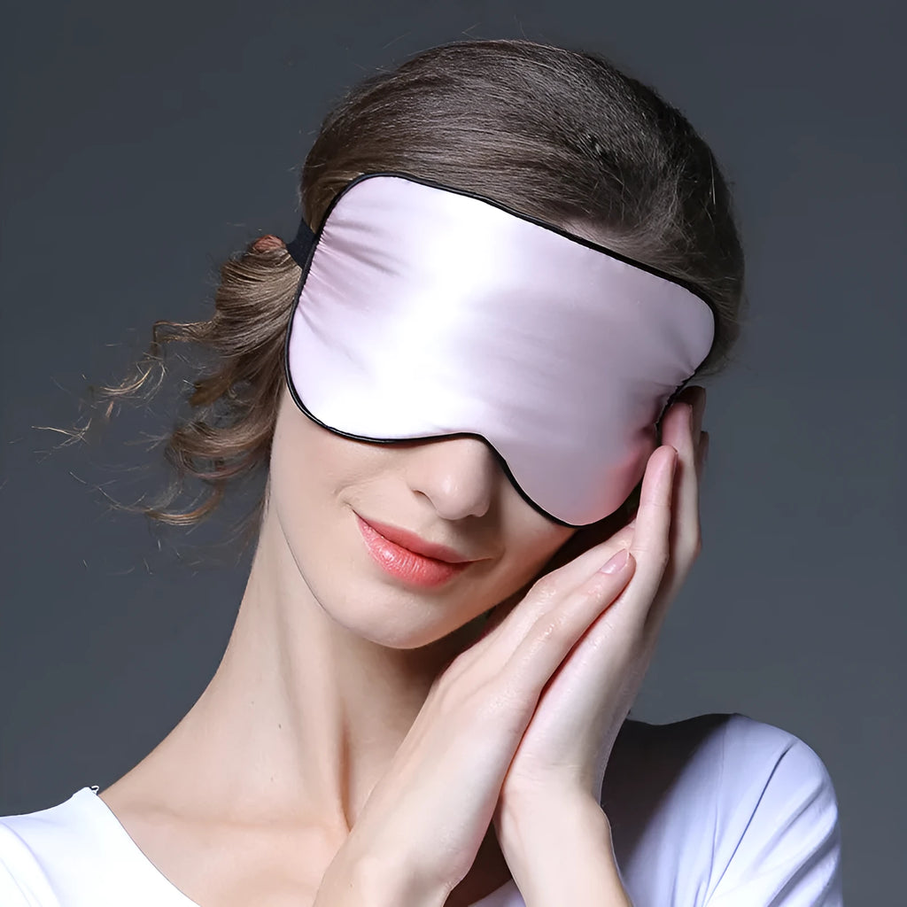 Double-sided mulberry silk eye mask with embroidery in various colours