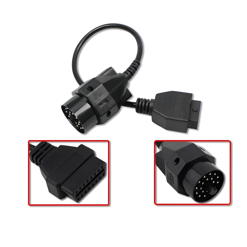 OBD2 BMW diagnostic adapter cable converting 20-pin to 16-pin connector