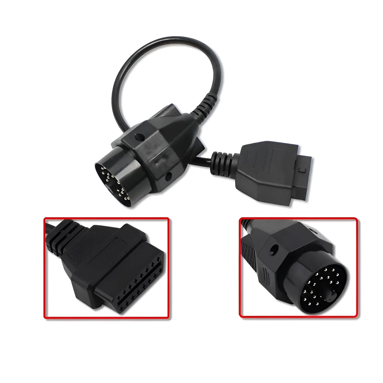 OBD2 BMW diagnostic adapter cable converting 20-pin to 16-pin connector