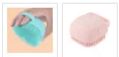 Silicone dog bath massage brush in blue, pink, and yellow colour options