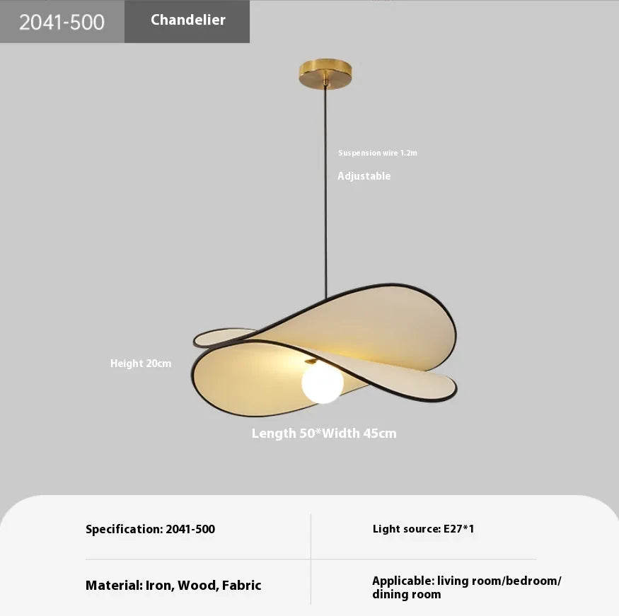 French style fabric chandelier pendant light with potato chip design in bedroom setting