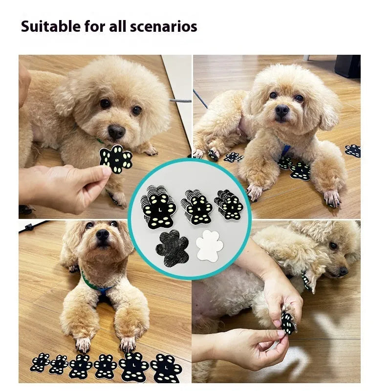 Breathable silicone cloth dog claw protection footstickers in pack of eight pieces