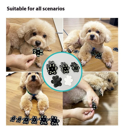 Breathable silicone cloth dog claw protection footstickers in pack of eight pieces