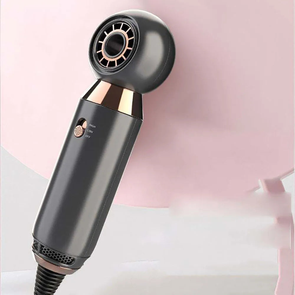 Compact 800W ionic hair dryer with diffuser accessory, measuring 20cm in length