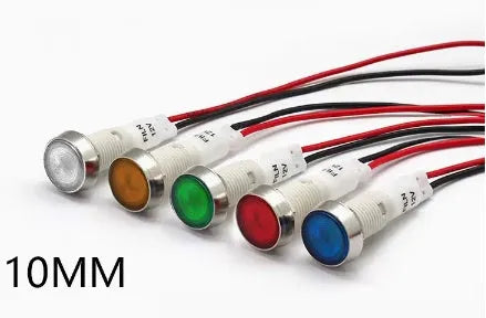 10mm stainless steel edge indicator light with flat end metal in five colour options